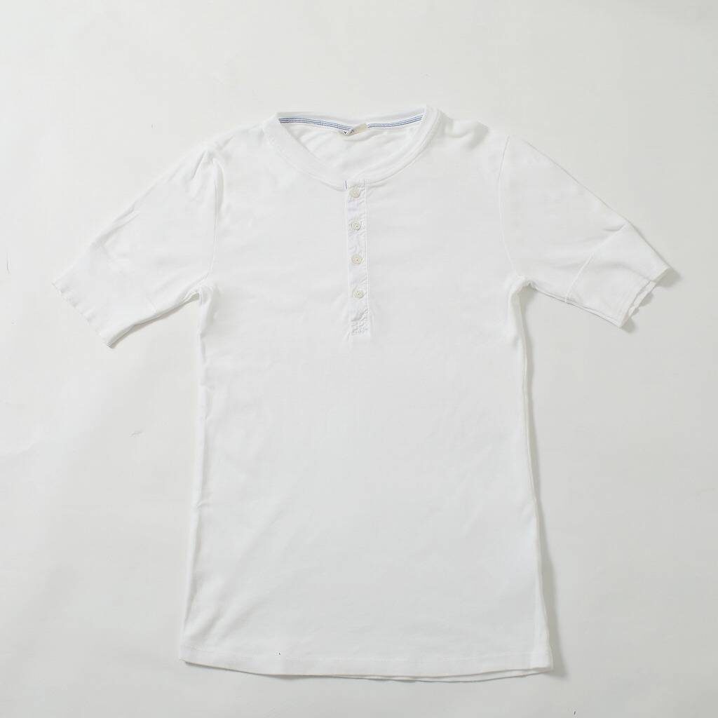 Schiesser シーサー コットンフライス ヘンリーネックカットソー