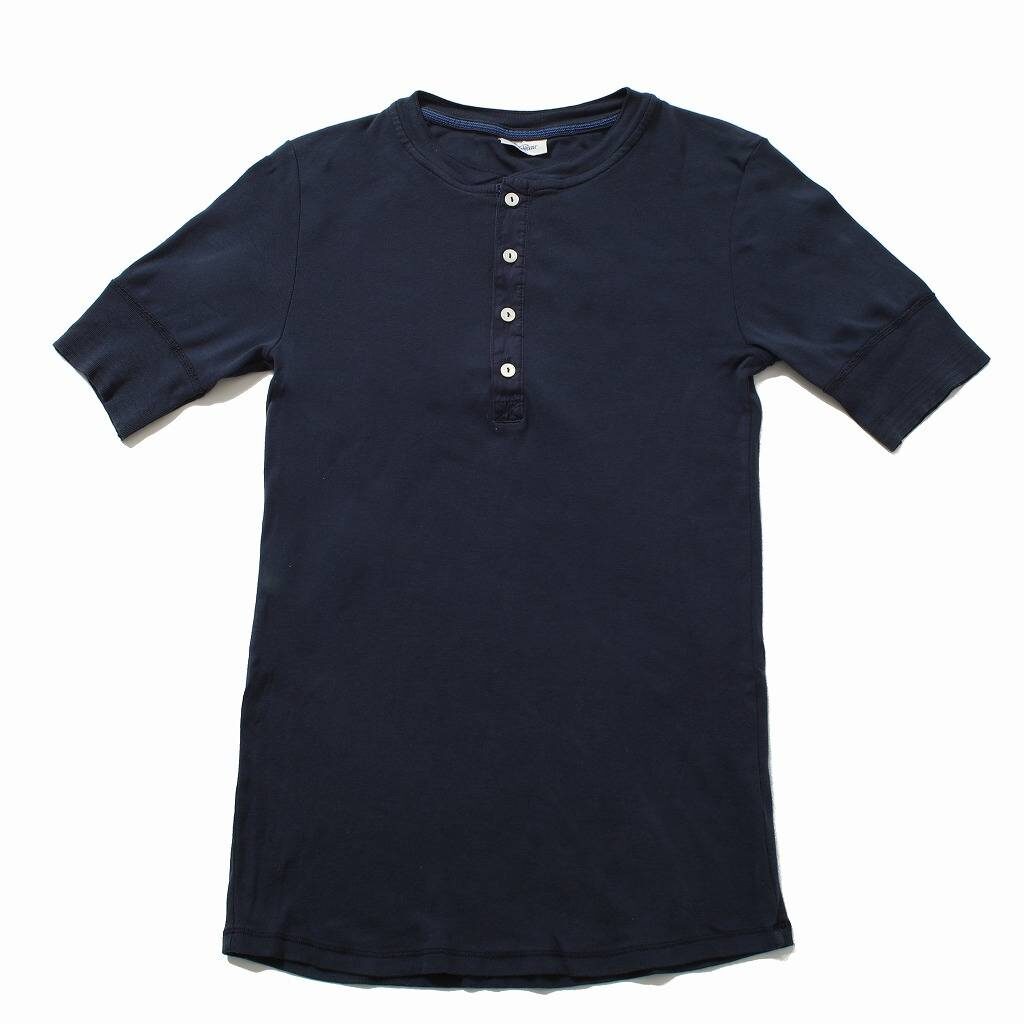 Schiesser シーサー コットンフライス ヘンリーネックカットソー